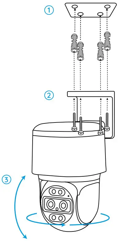 reolink TrackMix WiFi PoE 4K Dual Lens Auto Tracking PTZ WiFi Security Camera - Mount Camera