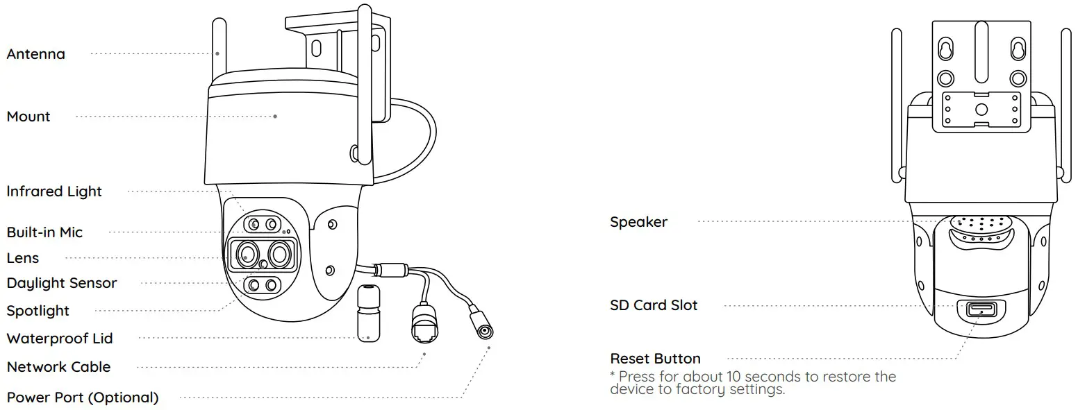 reolink TrackMix WiFi PoE 4K Dual Lens Auto Tracking PTZ WiFi Security Camera - WiFi Camera