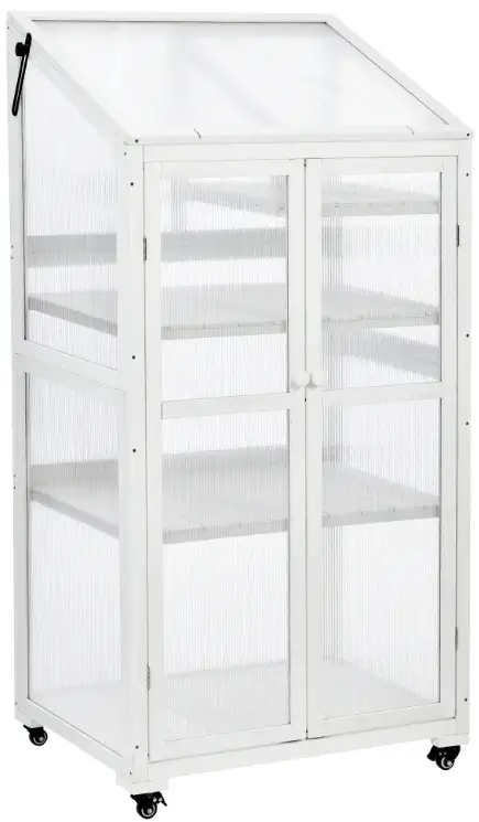 lowes 5014246423 Clihome Mini Greenhouse Cold Frame 2.7ft L x 1.87ft W x 5.17ft H White Greenhouse Kit