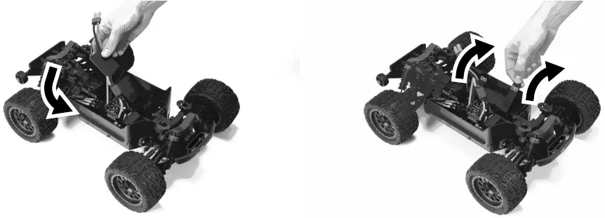 ARRMA ARA4305V3 BLX RC Vehicle - Install Charged Batteries In Car