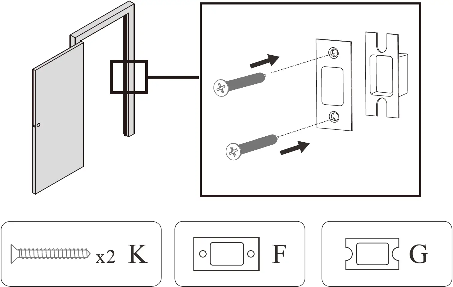 Is the slotted hole centered in the door hole 09