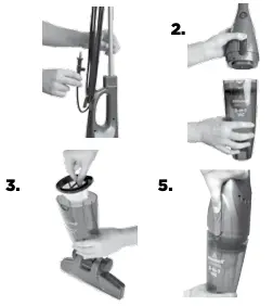 Emptying the dirt container