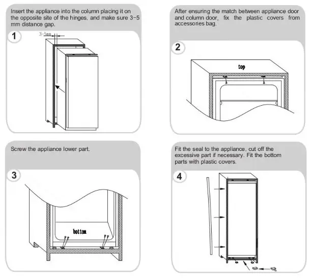 HOOVER HFLO3550E BI SD 177 Fridge- Installation into the cabinet