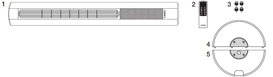 Lasko FH620 Tower Heater Fan with Remote Control- Parts Included