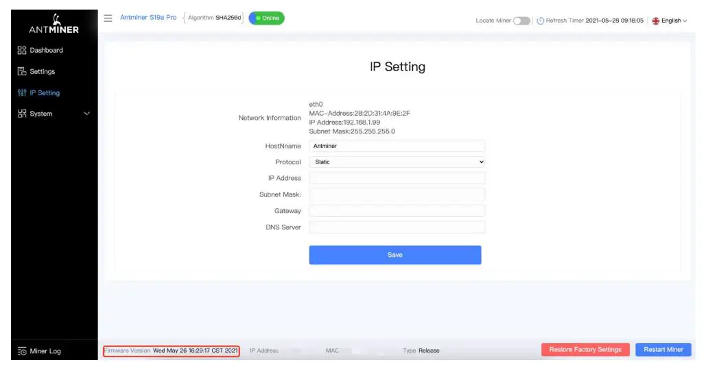BITMAIN S19a Pro Server Bitcoin Miner Installation Guide Fig10