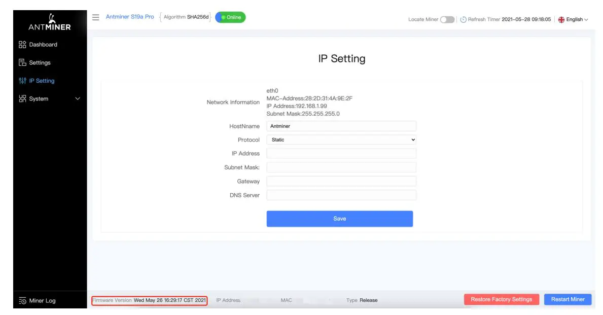 BITMAIN S19a Pro Server Bitcoin Miner Installation Guide Fig7
