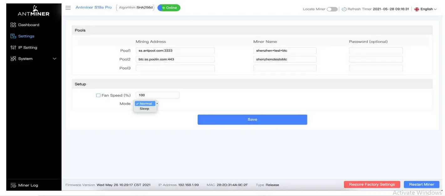 BITMAIN S19a Pro Server Bitcoin Miner Installation Guide Fig8