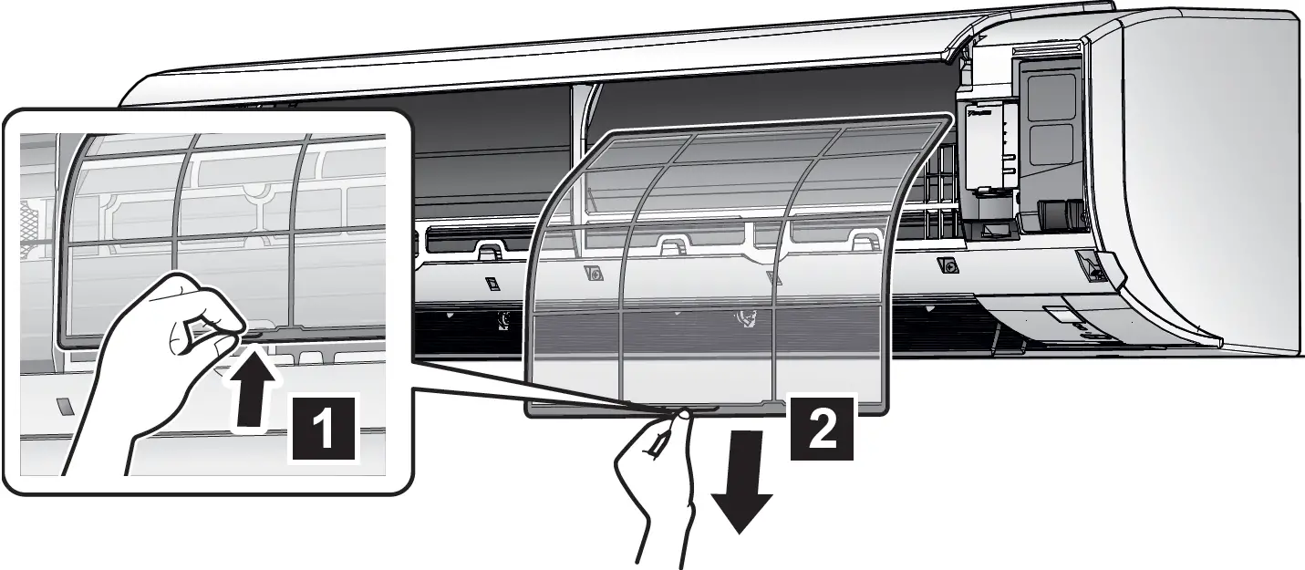 To open the front panel 02