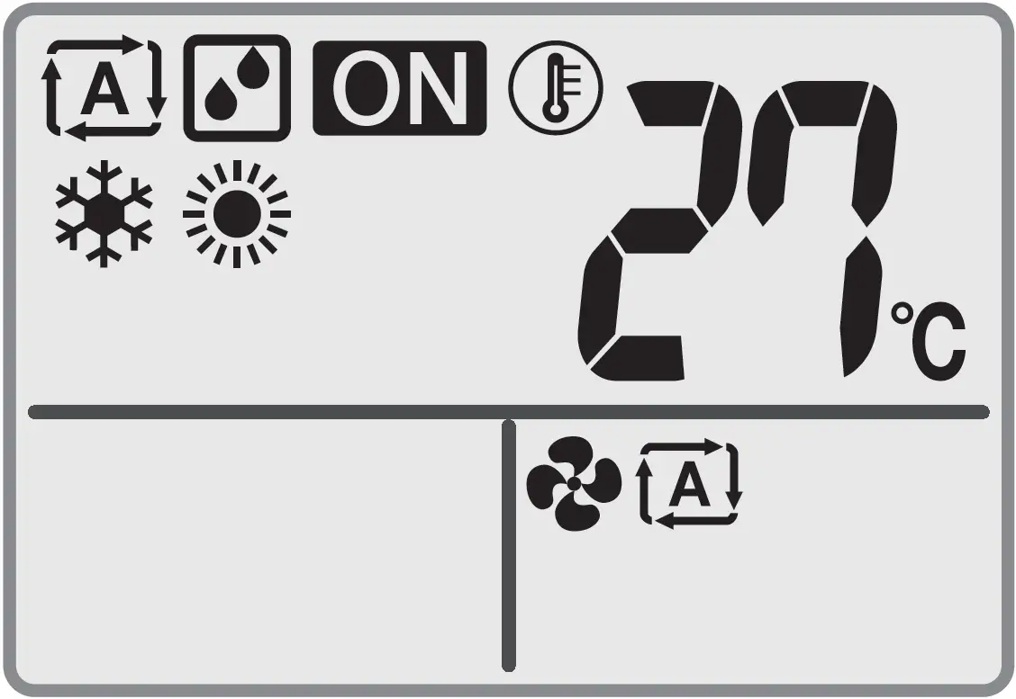 To start stop operation mode and to set the temperature 01