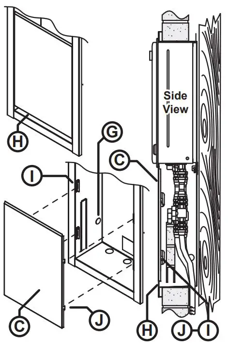 Rinnai RBOX04L Lockable Recess Box Instruction Manual - TAKE CARE TO AVOID CONTACT