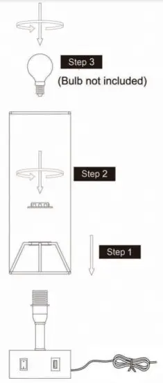 TEAMSON HOME VN L0072 Versanora Colette Bedside Table Lamp - Product Parts 1
