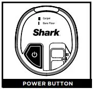 Shark UltraLight Pet Corded Stick with Self-Cleaning Brushroll - Power button