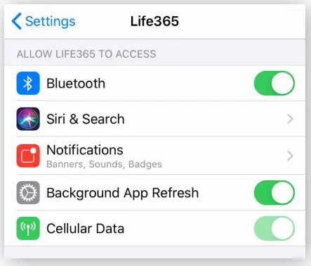 Life365 Health App - Bluetooth