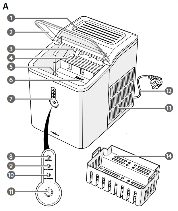 nedis KAIC100FWT Ice Cube Maker - overview