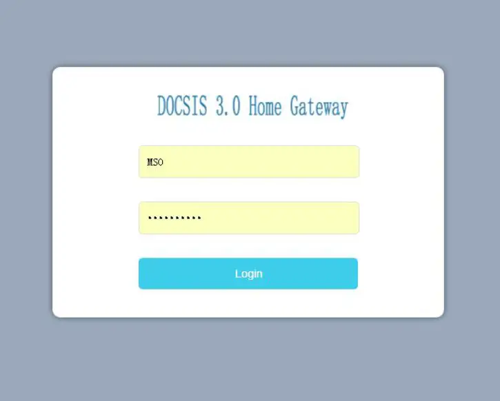 Hf Radio Communication Technology RTCD905 DOCSIS3.0 Resdential Gateway - Login