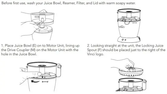 FIG 2 ASSEMBLING YOUR JUICER