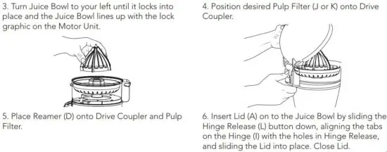 FIG 3 ASSEMBLING YOUR JUICER
