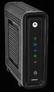 image of Front View of the modem and lights