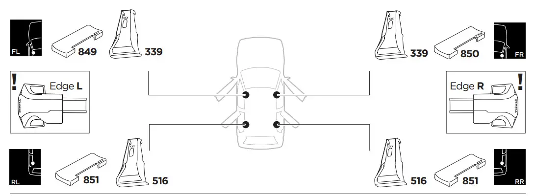 THULE 145291 Custom Fit Kit for Mounting - Figure 2