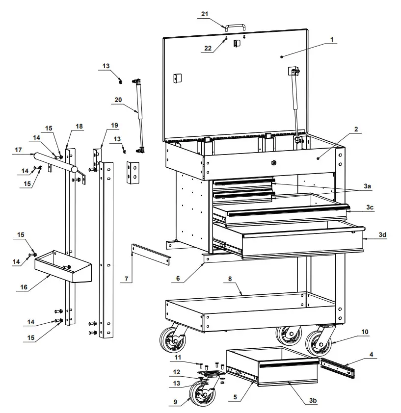 U S GENERAL 58833-UPC 30 Inch 5 Drawer - Figure 6