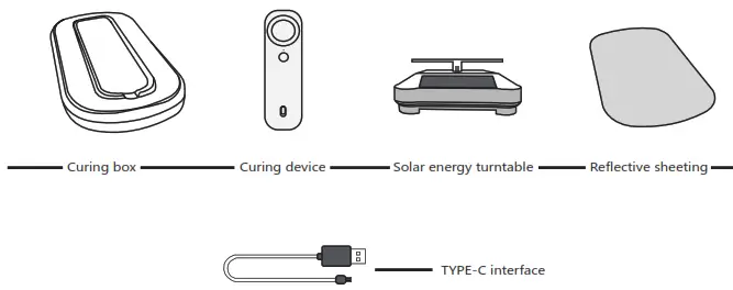 eSUN eCure Lite 3D UV Resin Curing Light Box - Product acessories