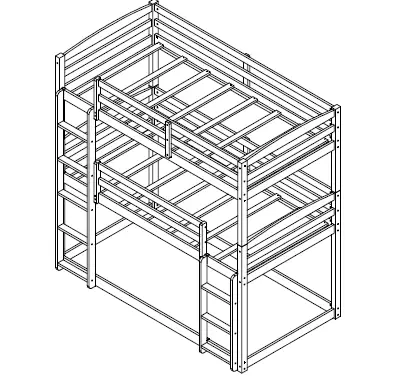 ANBAZAR WF281723 White Low Bunk Beds for Kids Triple Bunk Bed fig (1)
