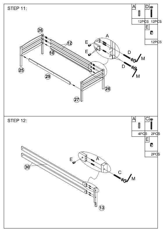 ANBAZAR WF281723 White Low Bunk Beds for Kids Triple Bunk Bed fig (13)