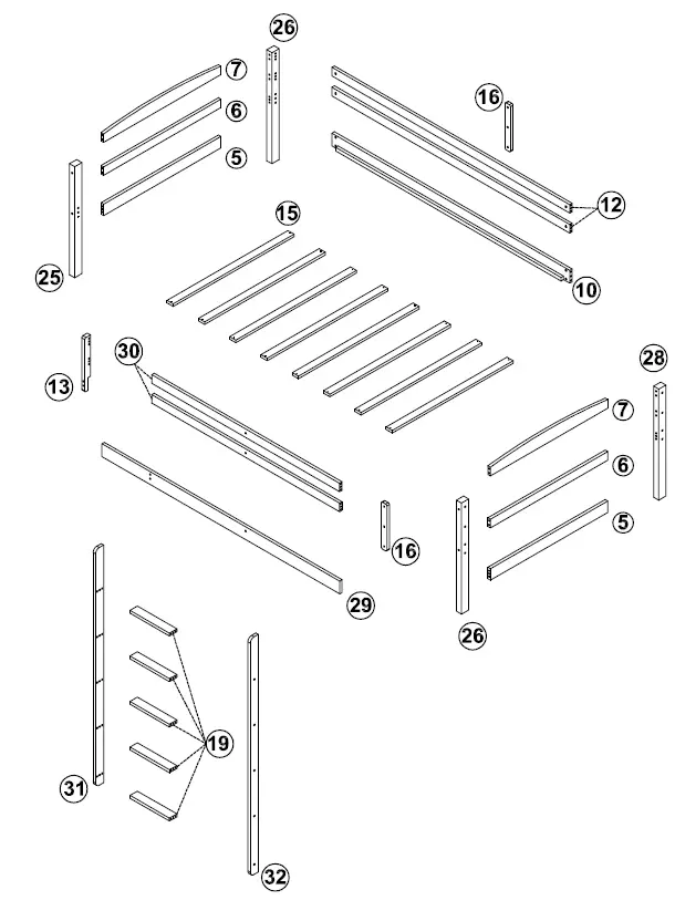 ANBAZAR WF281723 White Low Bunk Beds for Kids Triple Bunk Bed fig (3)