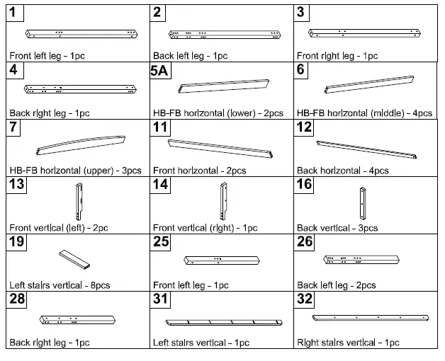 ANBAZAR WF281723 White Low Bunk Beds for Kids Triple Bunk Bed fig (4)