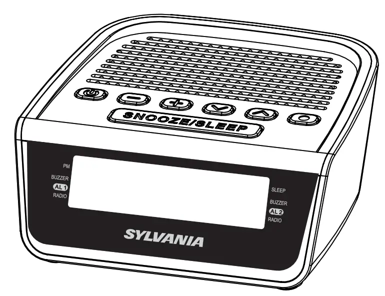 SYLVANIA SCR1388 AM FM LED Clock Radio