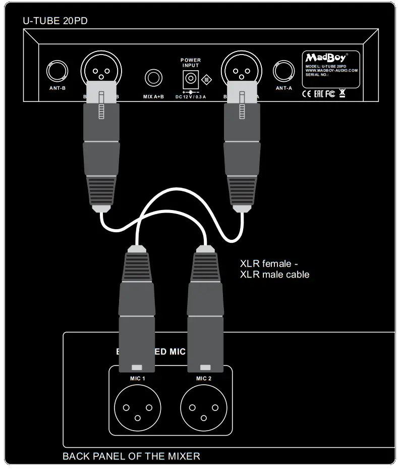 MadBoy U TUBE 20PD Multi Channel Wireless Rechargeable Microphone System - Connecting 1