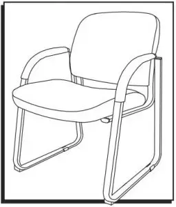 ULINE H-7820 or H-9128 Sled Base Chair With Armrests-Big And Tall