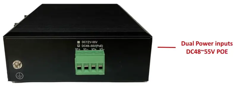 airlive IGM-642BT-2.5G L2+ Industrial Ring Managed Gigabit POE++ Switch 6-Port PoE+ Gigabit including 22.5G SFP - Power Inputs