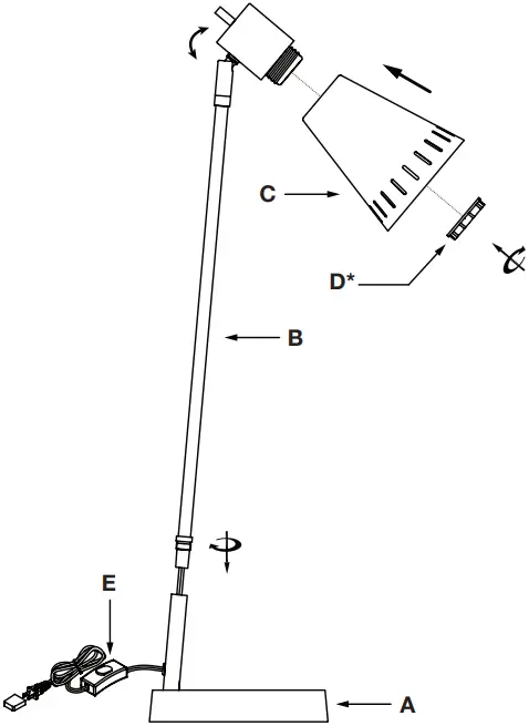 Meyer Cross TL1501 Kintam Black Table Lamp C01