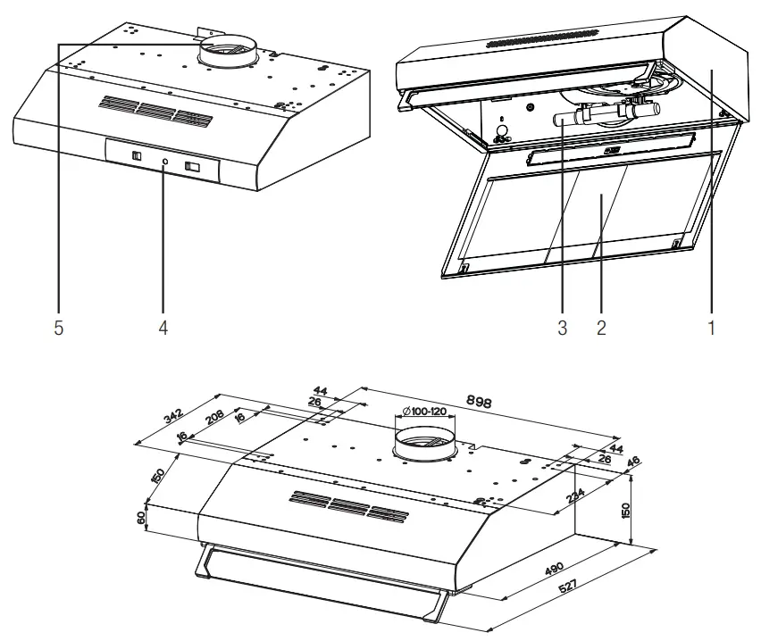 beko CFB 9433 X CFB 9433 XF Cooker Hood-fig1
