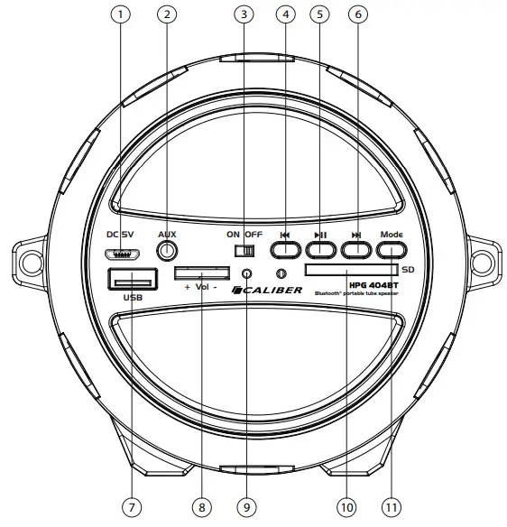 CALIBER HPG404BT Wireless Speaker - BUTTONS