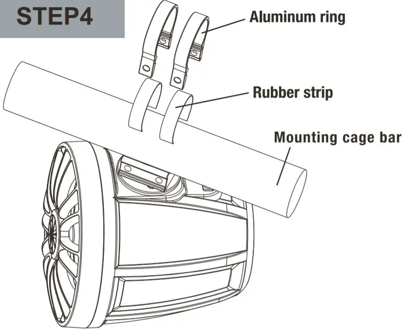 ROCKVILLE 6.5 Powered Bluetooth LED Tower Two Speaker for ATV - installation4