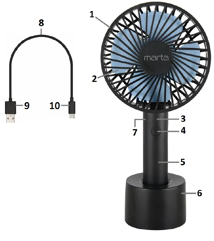 marta MT-FN2547 Portable Fan 1