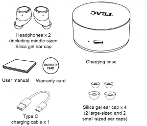 TEAC True Wireless Earbuds with Wireless Charging TWSMJV6 User Manual
