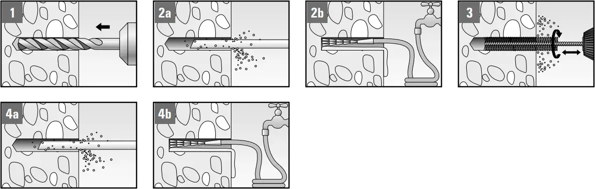 fischer FIS EM Plus - Drilling and cleaning the hole 1