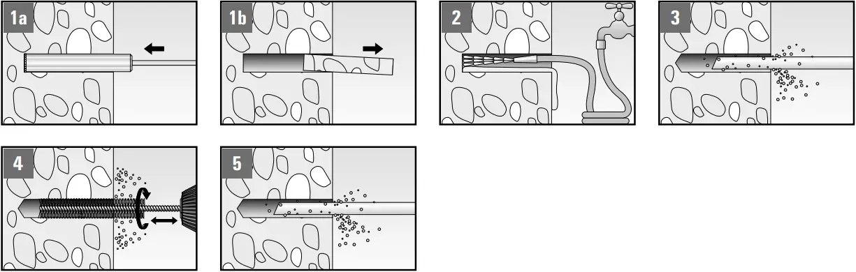 fischer FIS EM Plus - Drilling and cleaning the hole 3