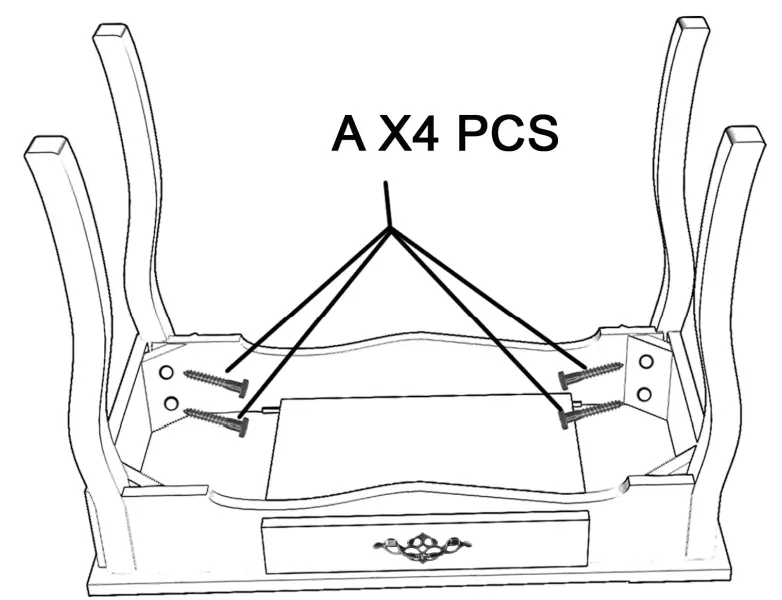 JAXPETY HG61Y0220 White Makeup Vanity W 1 Drawer and Oval Mirror - STEP 1