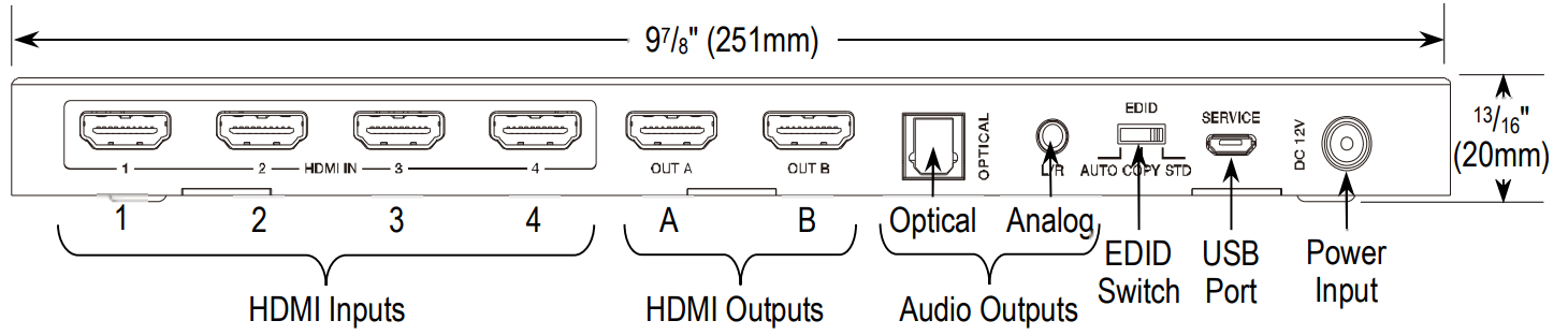 ENFORCER 4K HDMI 4x2 Matrix HDMI Video Switcher Splitter - Overview 1