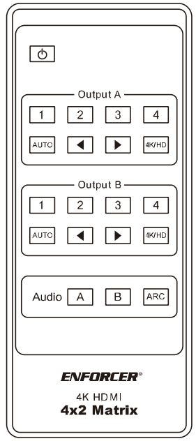 ENFORCER 4K HDMI 4x2 Matrix HDMI Video Switcher Splitter - Remote Control