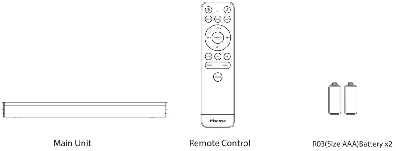 Hisense HS214 2.1 Channel Soundbar Home - Packes