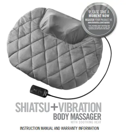 Homedics SP-129HJ Shiatsu + Vibration Body Massager with Soothing Heat - bODY MASSANGER