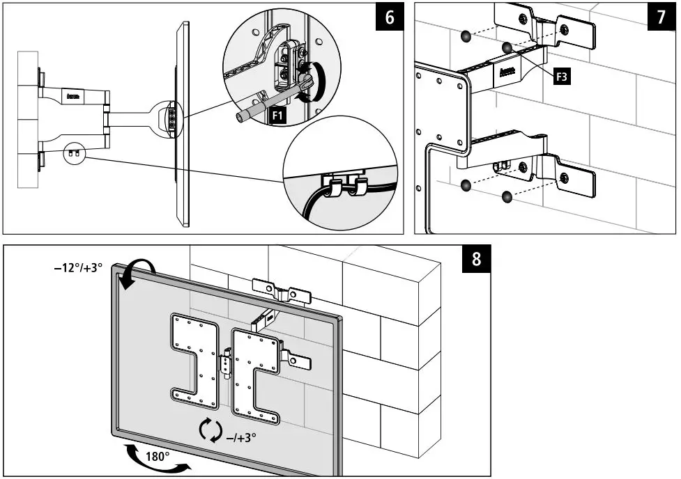 hama 00118065 TV Wall Bracket Instruction Manual - Installation