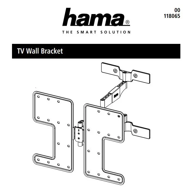 hama 00118065 TV Wall Bracket Instruction Manual