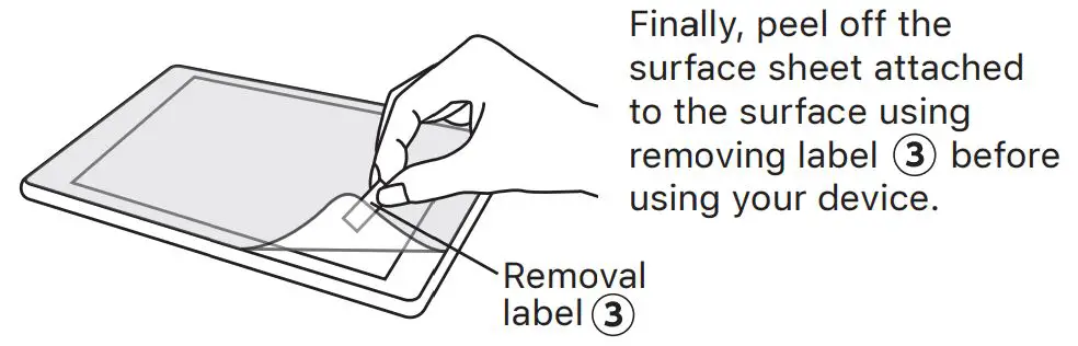 ELECOM Screen Protector for Drawing - Finally, peel off the surface sheet attached