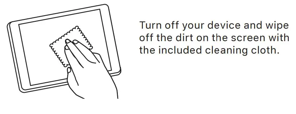 ELECOM Screen Protector for Drawing - Turn off your device and wipe off the dirt on the screen with the included cleaning cloth